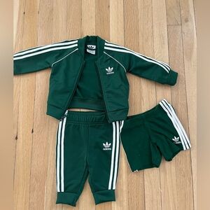 Adicolor Firebird Baby Tracksuit w/ shorts, 3-piece set, Green, 3-6 months NWOT